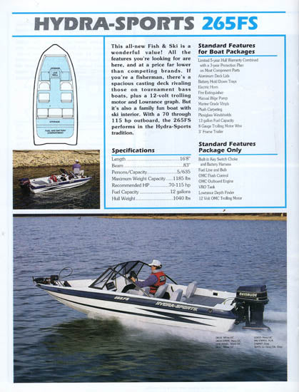 Hydra Sports 1993 Freshwater Brochure – SailInfo I boatbrochure.com