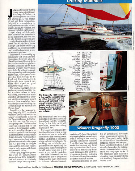 Dragonfly 1000 Swing Wing Sailing World Magazine Reprint