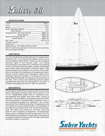 Sabre 30 Brochure