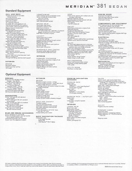 Meridian 381 Sedan Brochure