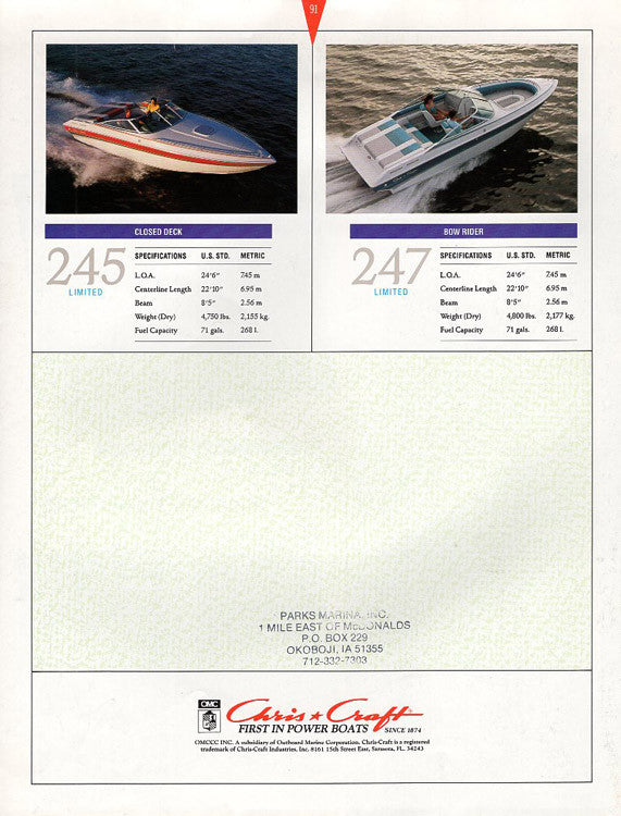 Chris Craft 1991 Full Line Brochure