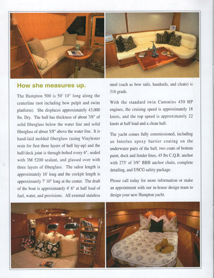 Hampton 500 Pilothouse Motor Yacht Brochure