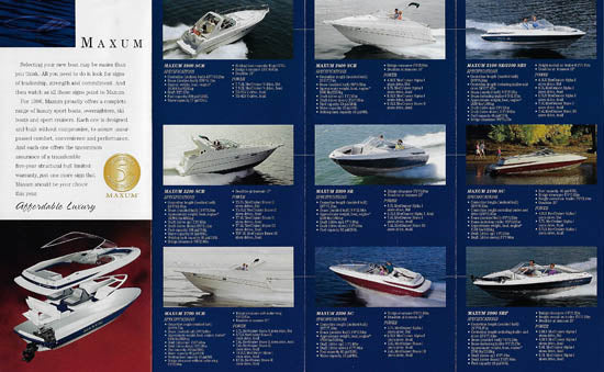 Maxum 1996 Full Line Brochure – SailInfo I boatbrochure.com