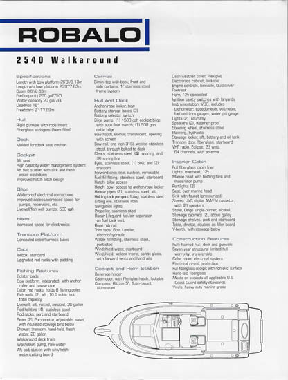 Robalo 2540 Walkaround Specification Brochure