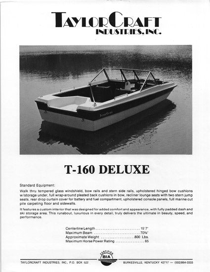 TaylorCraft T-160 Deluxe Brochure