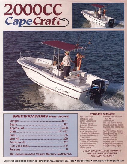 Cape Craft 2100WI / 2000CC Brochure