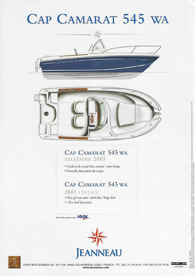 Jeanneau Cap Camarat 545 Walk Around Brochure