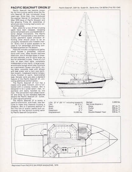 Pacific Seacraft Orion 27 Brochure