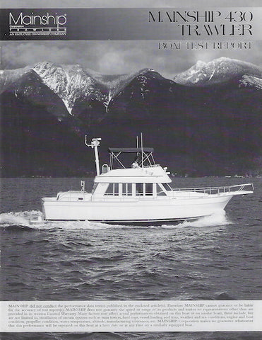 Mainship 430 Boat Test Magazine Reprint Brochure