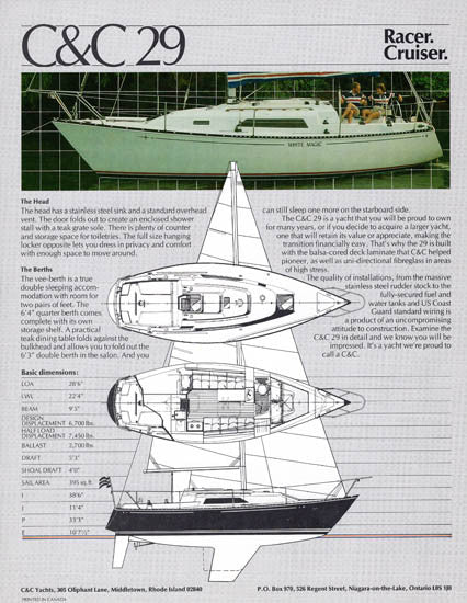 C&C 29 Mark II Brochure