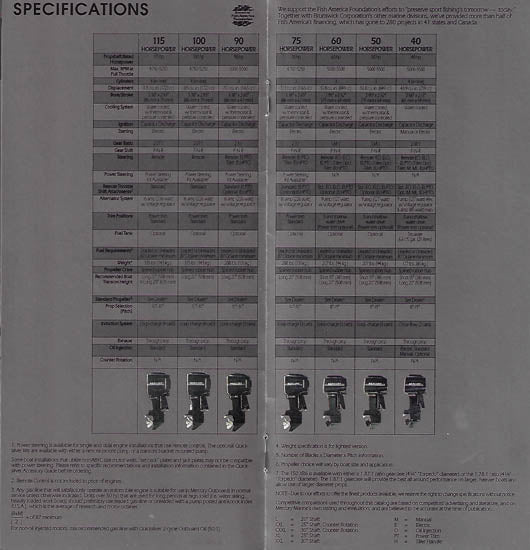 Mercury 1993 Outboard Mini Brochure