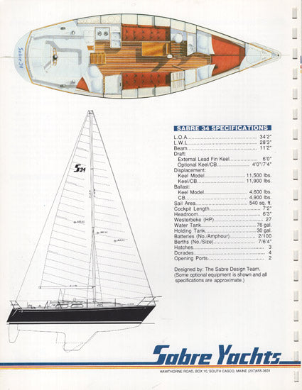 Sabre 34 Mark II Brochure