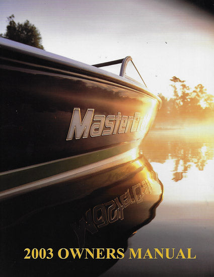 Mastercraft 2003 Owners Manual