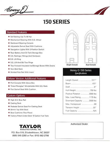 Henry O 150 Series Brochure