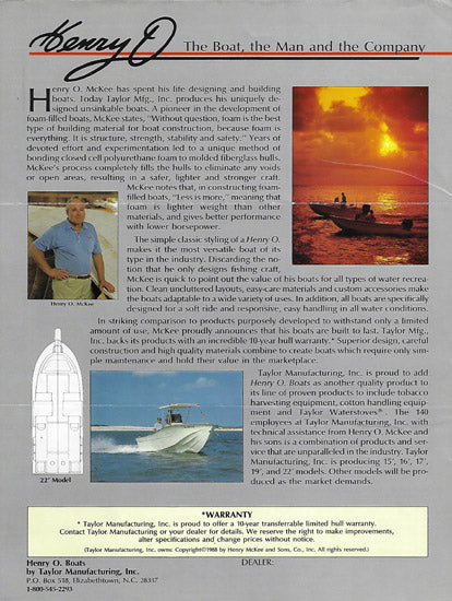 Henry O 1988 Brochure