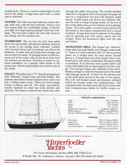 Hinterhoeller Niagara 35 Specification Brochure