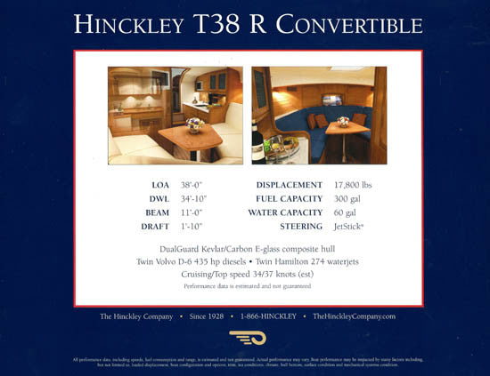 Hinckley Talaria 38R Specification Brochure