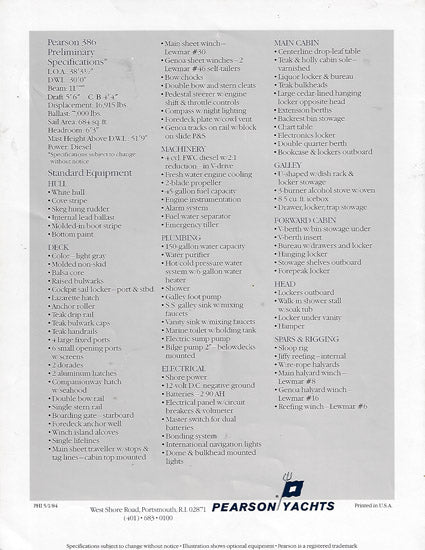 Pearson 386 Brochure