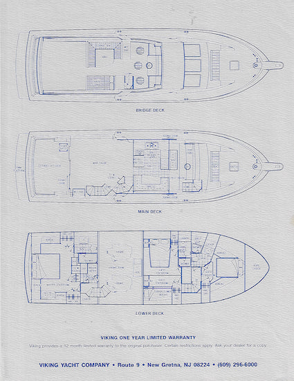 Viking 57 Extended Aft Deck Motor Yacht Specification Brochure