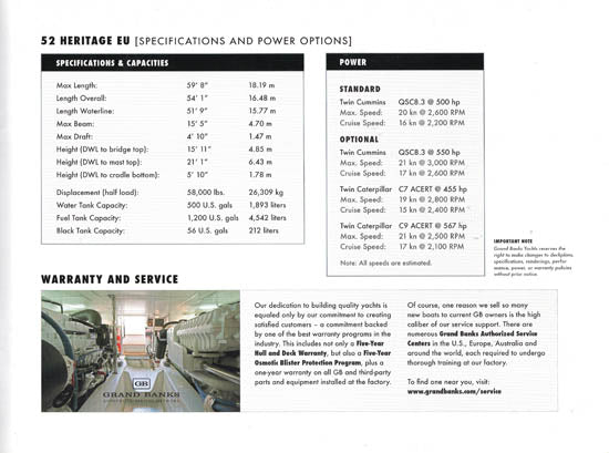 Grand Banks 52EU Brochure