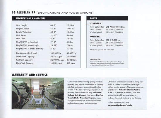 Grand Banks Aleutian 65 Raised Pilothouse Preliminary Brochure
