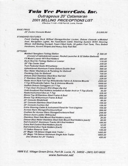 Twin Vee Outrageous 20 Brochure