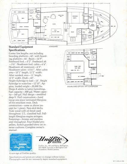 Uniflite 42 Double Cabin Brochure