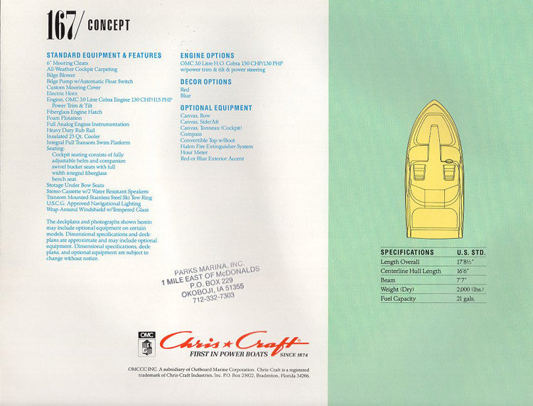 Chris Craft 167 Concept Brochure