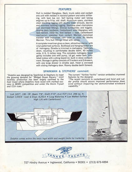 Yankee Dolphin Brochure