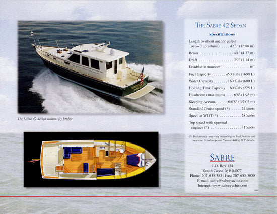 Sabreline 42 Sedan Brochure