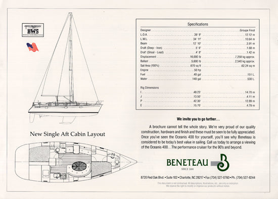 Beneteau Oceanis 400 Brochure
