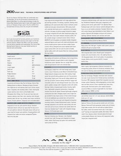 Maxum 2100SD Sport Deck Brochure