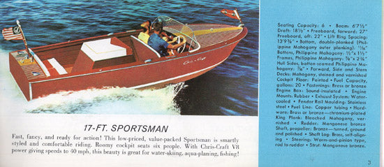 Chris Craft 1960 Sport Boat & Sea Skiffs Mini Brochure
