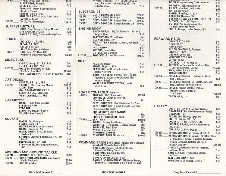 Chris Craft Catalina 33 Specification Brochure