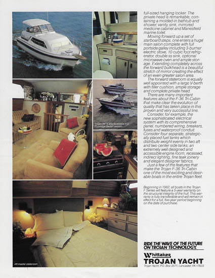 Trojan 36 Tri Cabin Brochure