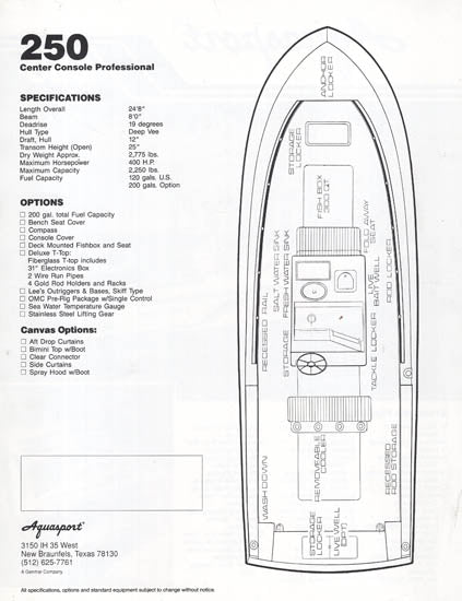 Aquasport 250 Center Console Professional Brochure