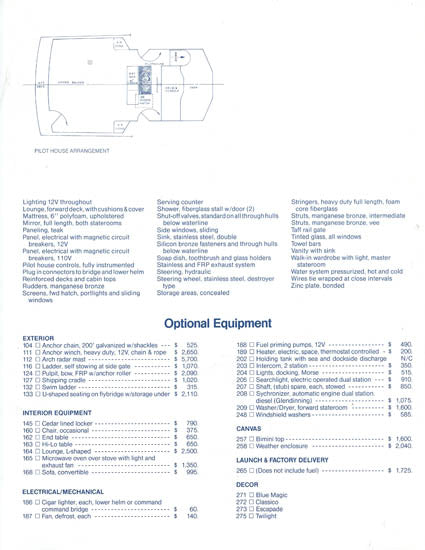 Uniflite 50 Motor Yacht Specification Brochure