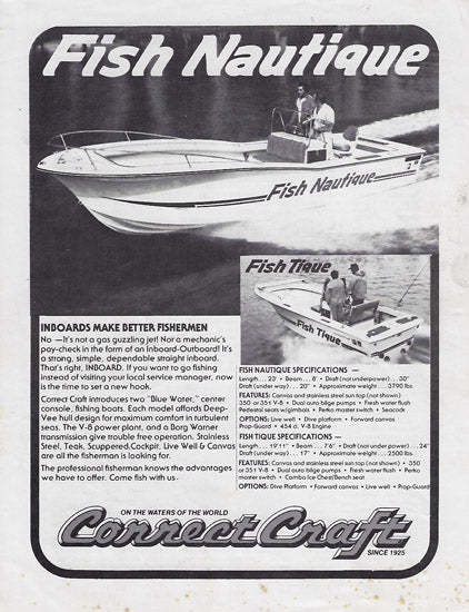 Correct Craft Fish Nautique Western Boating Magazine Reprint Brochure