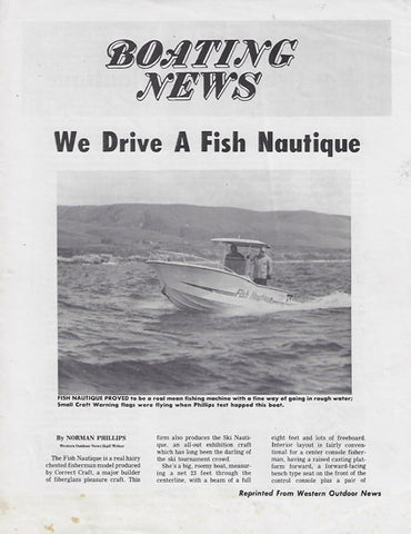 Correct Craft Fish Nautique Western Boating Magazine Reprint Brochure