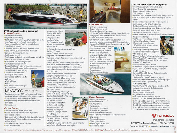 Formula 290 Sun Sport Brochure