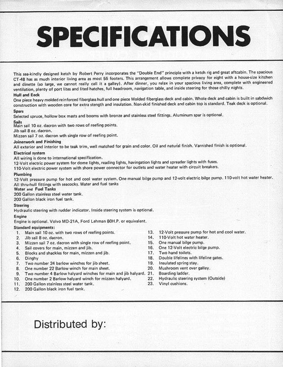 CT 48 Ketch / Cutter Brochure