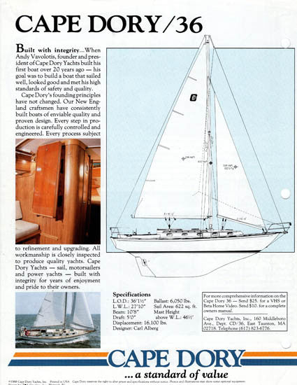 Cape Dory 36 Brochure