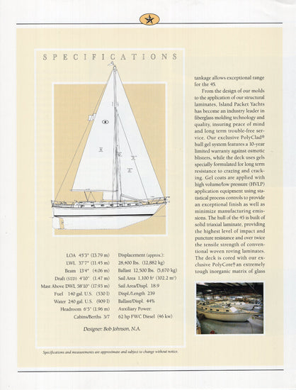 Island Packet 45 Brochure