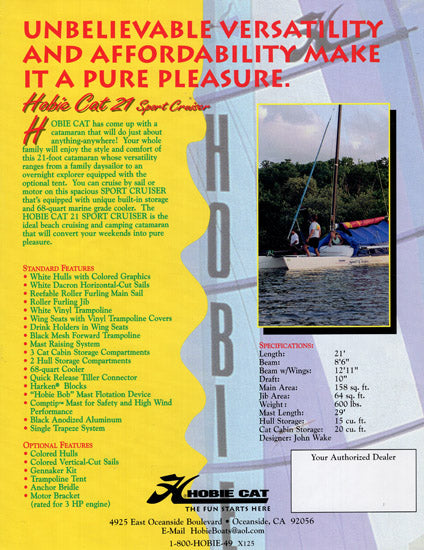 Hobie Cat 21 Sport Cruiser Brochure