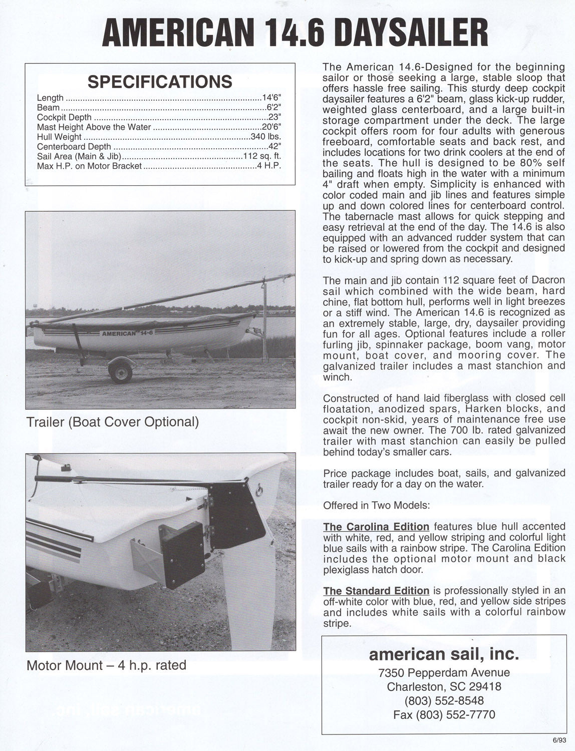 American 14.6 Daysailor Brochure