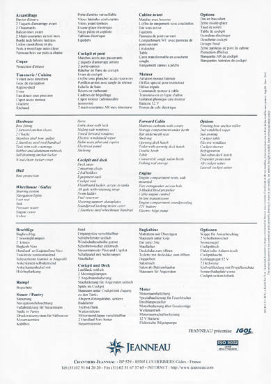 Jeanneau Merry Fisher 695 Specification Brochure