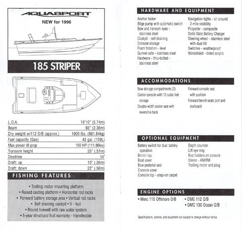 Aquasport 1996 Dealer Handbook Brochure – SailInfo I boatbrochure.com