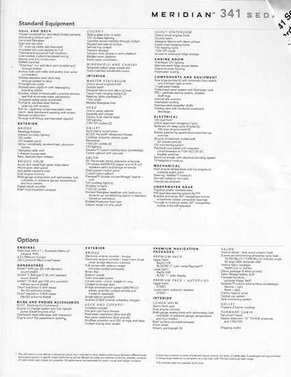 Meridian 341 Sedan Specification Brochure