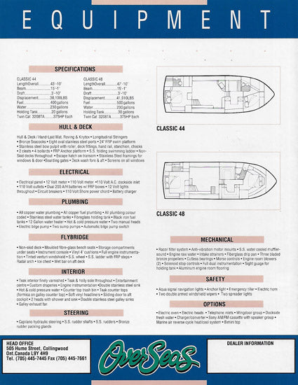 Overseas 44/48 Classic Motor Yacht Brochure