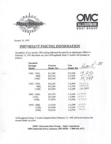 Lowe 1996 Roughneck Brochure